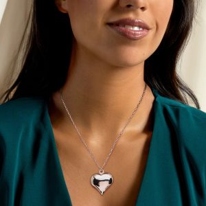 Italian Sterling Silver Heart Necklace. 18"