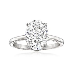 3.00 Carat Oval Lab-Grown Diamond Solitaire Ring in 14kt White Gold