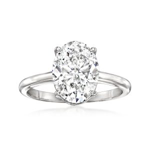 3.00 Carat Oval Lab-Grown Diamond Solitaire Ring in 14kt White Gold