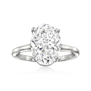 4.00 Carat Oval Lab-Grown Diamond Solitaire Ring in 14kt White Gold