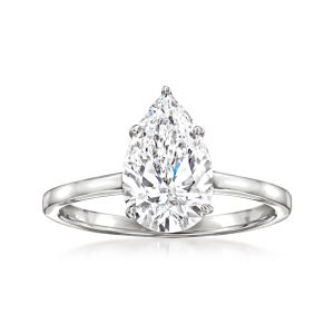 2.00 Carat Pear-Shaped Lab-Grown Diamond Solitaire Ring in 14kt White Gold