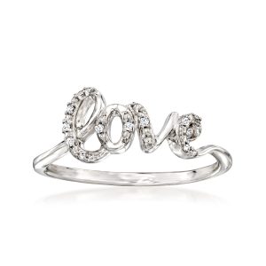 Diamond "Love" Ring in Sterling Silver