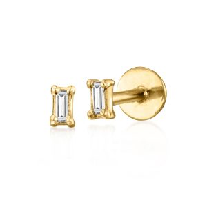Baguette Diamond Flat-Back Stud Earrings in 14kt Yellow Gold