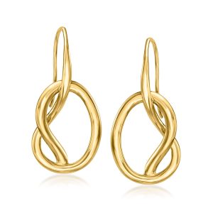 18kt Gold Over Sterling Knot Drop Earrings
