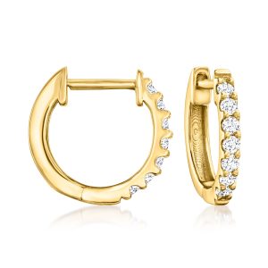 .15 ct. t.w. Lab-Grown Diamond Hoop Earrings in 18kt Gold Over Sterling
