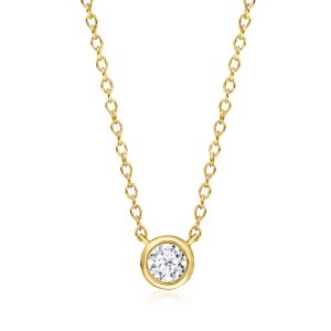 .15 Carat Bezel-Set Lab-Grown Diamond Necklace in 18kt Gold Over Sterling