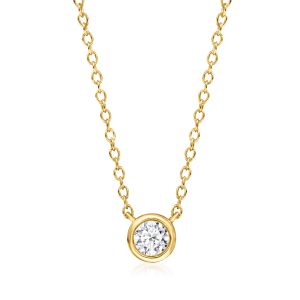 .15 Carat Bezel-Set Lab-Grown Diamond Necklace in 18kt Gold Over Sterling