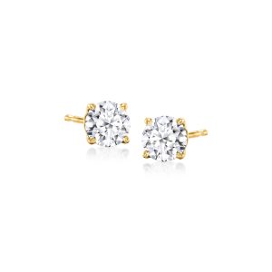 .75 ct. t.w. Lab-Grown Diamond Stud Earrings in 18kt Gold Over Sterling