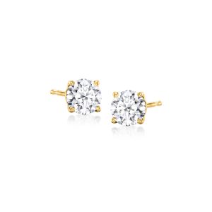 .75 ct. t.w. Lab-Grown Diamond Stud Earrings in 18kt Gold Over Sterling