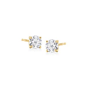.50 ct. t.w. Lab-Grown Diamond Stud Earrings in 18kt Gold Over Sterling