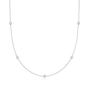 .50 ct. t.w. Lab-Grown Diamond Station Necklace in Sterling Silver