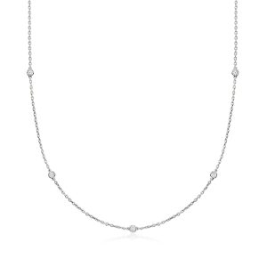 .33 ct. t.w. Lab-Grown Diamond Station Necklace in Sterling Silver