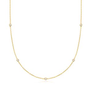 .33 ct. t.w. Lab-Grown Diamond Station Necklace in 18kt Gold Over Sterling