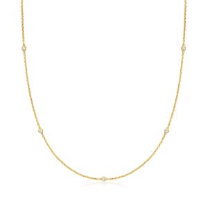 .20 ct. t.w. Lab-Grown Diamond Station Necklace in 18kt Gold Over Sterling