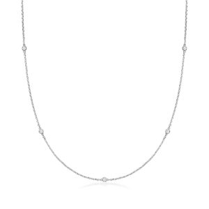 .20 ct. t.w. Lab-Grown Diamond Station Necklace in Sterling Silver