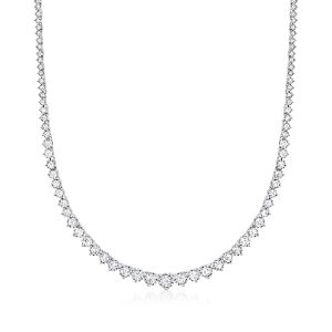 5.00 ct. t.w. Graduated Lab-Grown Diamond Tennis Necklace in Sterling Silver