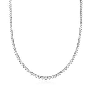 3.00 ct. t.w. Graduated Lab-Grown Diamond Tennis Necklace in Sterling Silver