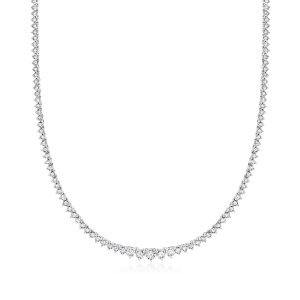 2.00 ct. t.w. Graduated Lab-Grown Diamond Tennis Necklace in Sterling Silver