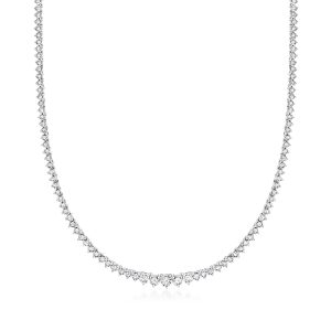 2.00 ct. t.w. Graduated Lab-Grown Diamond Tennis Necklace in Sterling Silver