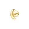 14kt Yellow Gold Moon Single Flat-Back Stud Earring