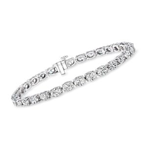 10.00 ct. t.w. Oval Lab-Grown Diamond Tennis Bracelet in 14kt White Gold
