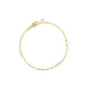 Italian 2.1mm 14kt Yellow Gold Lumachina-Chain Anklet. 9"