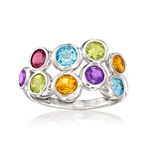 2.40 ct. t.w. Multi-Gemstone Bubble Ring in Sterling Silver