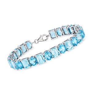45.00 ct. t.w. Swiss and Sky Blue Topaz Bracelet in Sterling Silver