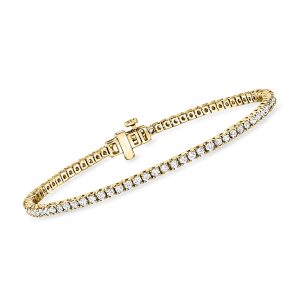 2.00 ct. t.w. Lab-Grown Diamond Tennis Bracelet in 18kt Gold Over Sterling