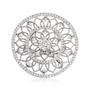 1.05 ct. t.w. Diamond Openwork Circle Ring in Sterling Silver