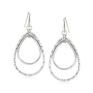 Italian Sterling Silver Double Teardrop Earrings
