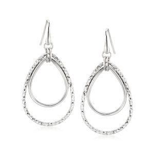 Italian Sterling Silver Double Teardrop Earrings
