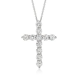 2.00 ct. t.w. Lab-Grown Diamond Cross Pendant Necklace in 14kt White Gold