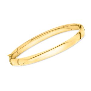 Italian 10kt Yellow Gold Oval Bangle Bracelet