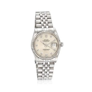 Pre-Owned Rolex Datejust Men's 36mm Automatic Stainless Steel and 18kt White Gold Watch