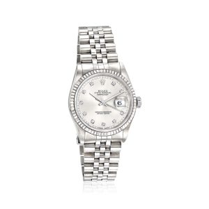 Pre-Owned Rolex Datejust Men's 36mm Automatic Stainless Steel and 18kt White Gold Watch