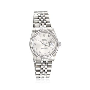 Pre-Owned Rolex Datejust Men's 36mm Automatic Stainless Steel and 18kt White Gold Watch