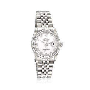 Pre-Owned Rolex Datejust Men's 36mm Automatic Stainless Steel and 18kt White Gold Watch