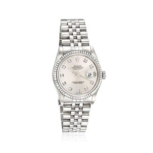 Pre-Owned Rolex Datejust Men's 36mm Automatic Stainless Steel and 18kt White Gold Watch