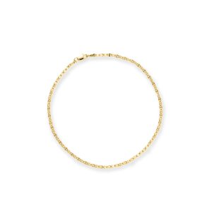 14kt Yellow Gold Anchor-Link Anklet. 10"