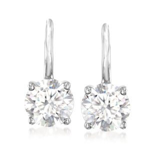 3.20 ct. t.w. Moissanite Earrings in Sterling Silver