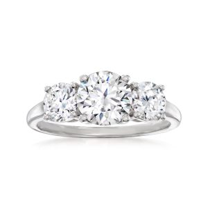 2.25 ct. t.w. Moissanite Three-Stone Ring in Sterling Silver