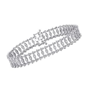 1.50 ct. t.w. Diamond Open-Space Bracelet in 14kt White Gold. 7"