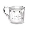 Empire Sterling Silver Personalized Baby Cup with Scroll Handle