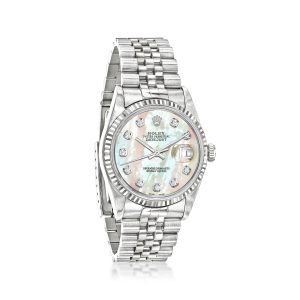 Pre-Owned Rolex Datejust Men's 36mm Automatic Stainless Steel and 18kt White Gold Watch